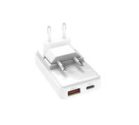 SBS Alimentatore Flexi 20W USB-C, Tecnologia GaN, Power Delivery (PD) 20W, Ricarica Rapida, Design Slim e Pieghevole, Caricabatterie USBC USBA, Caricatore per iPhone, Samsung e Tablet, Bianco