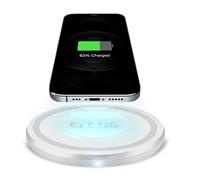 SBS Caricatore da Tavolo Wireless Fast Charge, 10W per Ricarica Rapida, Base di Ricarica per cellulari Qi, Smartphone iPhone/Samsung/Xiaomi/Oppo/Huawei, Bianco