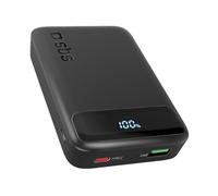 SBS Compact PowerBank, 10000mAh, 20W Power Delivery (PD 3.0 PPS), AFC, PowerBank con Ricarica Rapida, Display LCD, USB-C, USB-A, Caricabatterie Portatile da Viaggio, Design Compatto, Nero