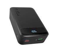 SBS Compact PowerBank, 20000mAh, 20W Power Delivery (PD 3.0 PPS) | AFC, Power Bank con Ricarica Rapida, Display LCD, USB-C, USB-A, Caricabatterie Portatile da Viaggio, Design Compatto, Nero