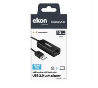 Ekon adattatore USB-A LAN RJ45, femmina maschio, 16 cm, per laptop, Mac, PC