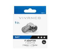 Sbs - F-angled Adaptor,1pcs,f-plug-f-socket-argento SBS