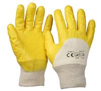 SBS® Guanti in nitrile | 12 paia | Giallo | Taglia 7 S, 8 M, 9L, 10 XL, 11 XXL | con fascia in nitrile | Guanti da lavoro (8 M)
