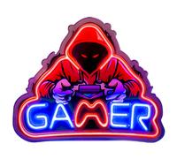 SBS Insegna Luminosa a LED "Gamer Mode On" con effetto neon per interni