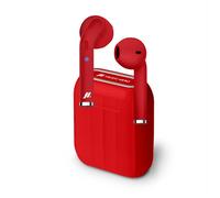 SBS Twin TWS True AuricolariWireless Stereo con Microfono e Tasto Risposta-Fine Chiamata, Custodia di Ricarica da 300mAh, Fino a 2.5 Ore di Ascolto Musica, Rosso