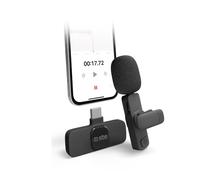 Microfono wireless con ricevitore e clip