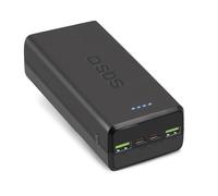 SBS PowerBank 30K FAST, 30000mAh Power Delivery, Ricarica Rapida 20W, Adaptive Fast Charge (AFC), Led di Stato, USB-C, USB-A, Caricabatterie per iPhone, iPad, AirPods, Samsung, Tablet, Smartphone