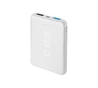 SBS Powerbank Slim Bianco da 4000 mAh con Due Uscite USB-A, Caricatore Rapido, Caricabatterie con Porta Micro USB e Cavetto di Ricarica Incluso