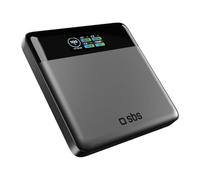 SBS Pulse PowerBank Lite 100W, 20000mAh, Power Delivery (PD 3.0 PPS), AFC, Power Bank con Ricarica Rapida, Display LCD AI, USB-C, USB-A, Caricabatterie Portatile da Viaggio, Design Slim, Grigio