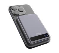 SBS Qi2 Solid State Power Mag 5K, Power Bank 5000mAh, Ricarica Wireless Qi2 15W, PowerBank Magnetico MagSafe, USB-C Power Delivery 20W, Caricabatterie Portatile da Viaggio, Ultra Slim, Titanio