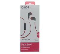 SBS Stereo Earset Studio Mix 30 Cuffie Spina Jack in-Ear Rosso