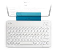 SBS Tastiera Wireless Bluetooth Universale, QWERTY | Ricaricabile, Stand Integrato, per Tablet, iPad, Smart TV, Smartphone, Design Sottile, Bianca