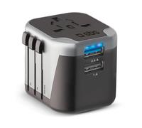 SBS TEADAPT2USBUNI ADATTATORE UNIVERSALE PRESE ESTERE 2 USB 2.1A NERO