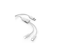 SBS Mobile Cavo in tessuto USB-C TECABLETCC2IN1 Splitter 2x USB-C 60W+25W 1,5 m Bianco