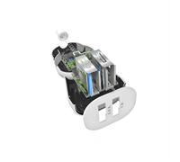 SBS TECR2USB24AWFAST MINI CARICABATTERIE AUTO 2400MAH 2USB BIANCO