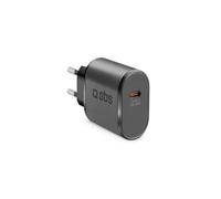SBS Alimentatore USB-C 25W, Power Delivery (PD), Ricarica Rapida, Compatto, Caricatore per iPhone, iPad, Airpods, Samsung, Pixel, Tablet, Smartphone, Nero