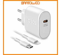 SBS TETRKITPD20LIGW Kit caricatore da parete 20W Made For Apple