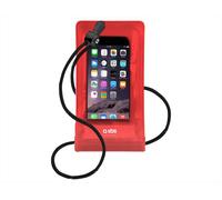 SBS Custodia impermeabile per smartphone iPhone, Samsung, Oppo, Xiaomi, Huawei fino a 6,5”, finestra touch trasparente, laccio da collo, IPX6, rosso