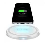 SBS Caricatore da Tavolo Wireless Fast Charge, 10W per Ricarica Rapida, Base di Ricarica per cellulari Qi, Smartphone iPhone/Samsung/Xiaomi/Oppo/Huawei, Bianco