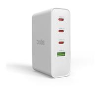 SBS Travel Adapter USB-C 100W, Caricatore da Viaggio con Spine US/UK/EU/AU, Convertitore Adattore con 4 porte USB, Power Delivery (PD), Ricarica Rapida per iPhone, Samsung, MacBook e Notebook, Nero