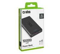 SBS TTBB10000FASTPD20K POWERBANK 10000MAH 2 USB + USB-C PD20 NERO