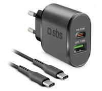 SBS Wall Charger Kit 20W con Cavo USB-C USB-C