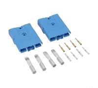 SBS75X Connettore di alimentazione per carrello elevatore 75A 600V per, terminale in rame placcato argento con guscio ignifugo PC, connettore batteria a 2 pin (2 pezzi)