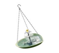 Sbshiouu Bagno solare a forma di cuore per uccelli con dettaglio di drenaggio automatico facile manutenzione fontana a più livelli mangiatoia per uccelli fontana solare per uccelli