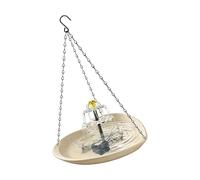 Sbshiouu Bagno solare a forma di cuore per uccelli con dettaglio di drenaggio automatico facile manutenzione fontana a più livelli mangiatoia per uccelli fontana solare per uccelli