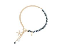 Sbshiouu Collana regolabile con perline a forma di stella marina, braccialetto leggero per le donne alla moda, SizeApprox.40cm/15.7inches, Metallo