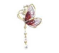 Sbshiouu Elegante spilla a forma di farfalla con nappe disegni gocciolanti gocce d'acqua materiali in lega per donne moda, 3.2x6.7cm, Metallo
