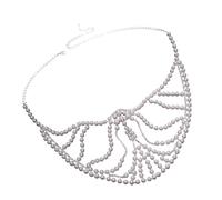 Sbshiouu Elegante strass mezzo viso regolabile Cosplay accessorio imitazione perle texture adatto per feste ed eventi perle, Misura unica, come descritto