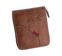 Sbshiouu Portafoglio da uomo in pelle PU con cerniere Design porta carte di credito borsa corta che offre praticità e stili per gentiluomini moderni portafoglio nero per uomo, Caff chiaro, Bellezza di