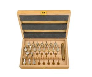 Sbshiouu Set di 20 tipi di calibri per orologio a molla principale Set di cilindri resistenti alla corrosione Strumento professionale per orologeria Kit di manutenzione professionale Set di