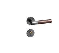 SBSSYVLMV Serratura for porta cinese moderna Maniglia for porta in legno massello Serratura magnetica silenziosa for porta della camera da letto interna in noce(Black Gray mechanical 35-50mm)