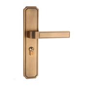 SBSSYVLMV Serratura for porta da camera da letto cinese retrò, porta interna in bronzo giallo, maniglia for porta in legno, serratura magnetica silenziosa(82H53 yellow bronze silent)