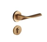 SBSSYVLMV Serratura for porta da camera da letto cinese retrò, porta interna in bronzo giallo, maniglia for porta in legno, serratura magnetica silenziosa(7702 yellow bronze magnetic)