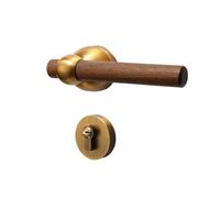 SBSSYVLMV Serratura for porta da camera da letto cinese retrò, porta interna in bronzo giallo, maniglia for porta in legno, serratura magnetica silenziosa(58F60 yellow bronze silent)