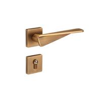 SBSSYVLMV Serratura for porta da camera da letto cinese retrò, porta interna in bronzo giallo, maniglia for porta in legno, serratura magnetica silenziosa(72F207 yellow bronze silent)