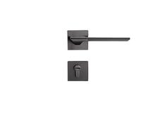 SBSSYVLMV Serratura for porta grigia, moderna e minimalista, camera da letto, silenziosa, in legno massello, in lega di zinco nera, con serratura magnetica integrata(Gray steel 5845 magnetic)