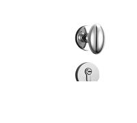 SBSSYVLMV Serratura for porta in legno massello a forma di uovo d'oca, magnetica, silenziosa, for interni, bagno, camera da letto, casa, serratura for porta in legno(Bright chrome 7255 magnetic)