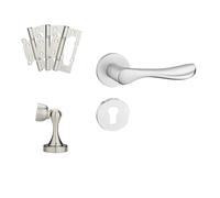 SBSSYVLMV Serratura for porta interna nera, maniglia magnetica in alluminio, maniglia divisa, serratura for porta della camera da letto, serratura silenziosa in legno(Y25 Space Silver Package)