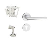 SBSSYVLMV Serratura for porta interna nera, maniglia magnetica in alluminio, maniglia divisa, serratura for porta della camera da letto, serratura silenziosa in legno(Y19 space silver package)