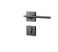 SBSSYVLMV Serratura for porta interna nera semplice e silenziosa in legno, maniglia for porta, serratura magnetica in lega di zinco, serratura for camera da letto divisa(Steel gray 7255 magnetic)