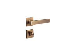 SBSSYVLMV Serratura for porta interna silenziosa in lega di zinco, magnetica, semplice, in rame spazzolato grigio, solida maniglia for porta(Huanggu silent model)
