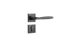 SBSSYVLMV Serratura for porta minimalista, moderna, minimalista, camera da letto, maniglia for porta in legno, bagno silenzioso, serratura interna(B style steel gray)