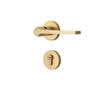 SBSSYVLMV Serratura minimalista for porta da camera da letto Serratura americana silenziosa for porta da bagno Maniglia for porta in legno massello Serratura domestica(Brushed copper)
