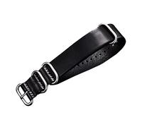 SBTJGKNIA Cinturino for orologio NATO in vera pelle colorata da 18 mm a 24, stile militare, traspirante, anti-sudore, accessori(Noir,22mm)