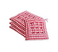 SBTXHJWCGLD Cuscino per Sedia Cuscini per sedie a Quadri Rossi e Bianchi, Set di 4 Cuscini per sedie a Quadretti Bufalo per sedie da Pranzo/Cucina Cuscini per sedili per Patio all'aperto con l