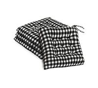 SBTXHJWCGLD Cuscino per sedie Set di 4 Cuscini per sedie da Pranzo, Cuscini per sedie a Quadretti per sedie da Cucina Cuscini per sedili per Patio all'aperto con Lacci, Cuscino per Sedia scozz
